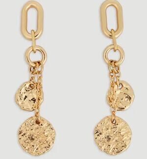 SAACHI HAMMERED COIN CHAIN EARRINGS